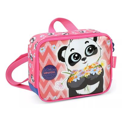 Kit Mochila Com Estojo Rosa Infantil Pandinha - Luxcel