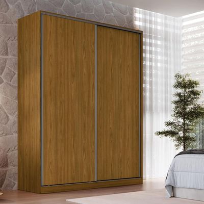 Guarda Roupa Solteiro 2 Portas 3 Gavetas Freijó Natural 183x59,8x235cm RC 2003 Emovell