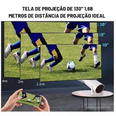 Mini Projetor Portátil Wi-Fi 5G Bluetooth 5.0 Android 11 4K 1080 Full HD até 130 Polegadas