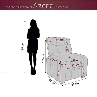 Poltrona Do Papai Reclinavel Para Descanço Azera Matrix Sintetico Preto
