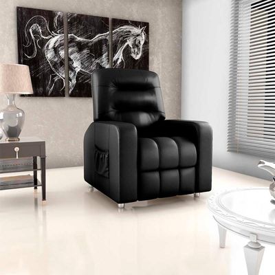 Poltrona Do Papai Reclinavel Para Descanço Azera Matrix Sintetico Preto