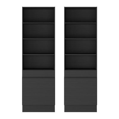 Armário/estante Escritório 2 Portas Multimóveis Mp7000 Preto Preto