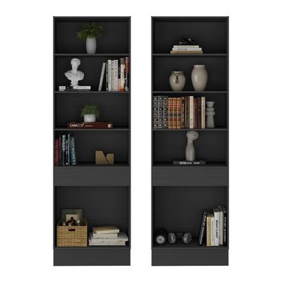 Armário/estante Escritório 2 Portas Multimóveis Mp7000 Preto Preto
