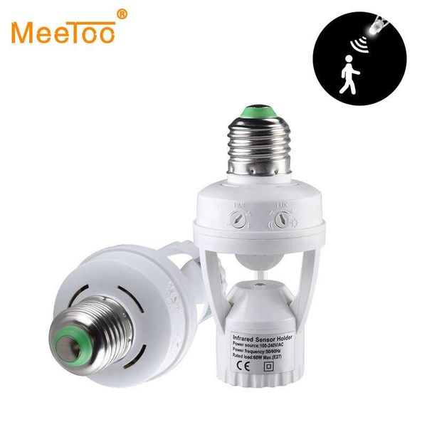 Interruptor de luz com sensor de movimento E27, 100-240V branco