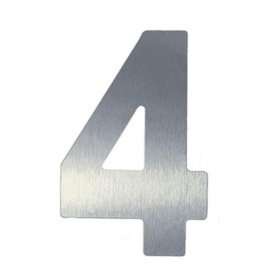 Número 4 Em Acm Aço Escovado 125mm - 400-4 - Numeral