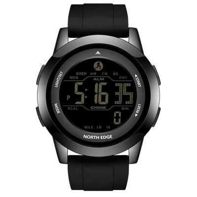 Relógio Digital Masculino Esportivo Apollo À Prova Da Água 50m Multifuncional Preto