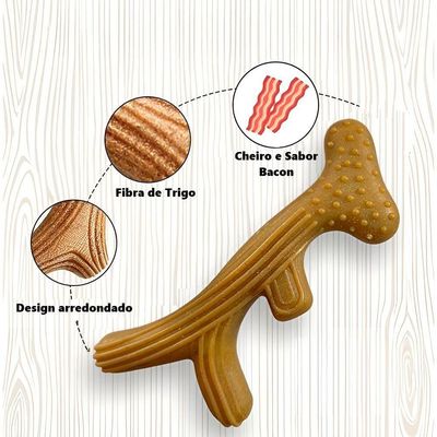 Brinquedo Mordedor Saborizado Aromatizado Para Cachorro Formato Galho