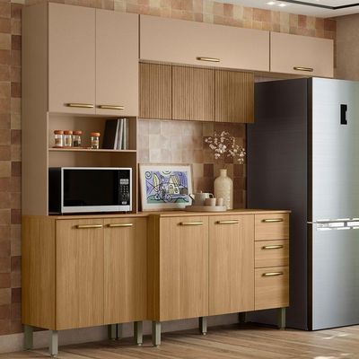 Cozinha 4 Pecas Urbane 260 Cm Freijo Vanilla Cp Ripado Freijo Ktp