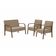Conjunto Jade Braço Madeira Suede Cappuccino