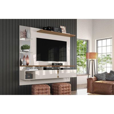 Painel Intense para TV Até 55 Polegadas com 2 Portas e Espelhos Lukaliam