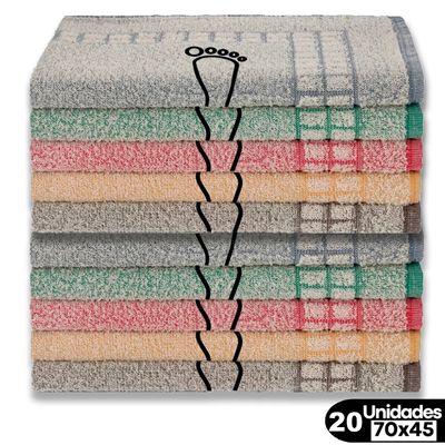 Kit 20 Toalhas Piso Atoalhado Estampa Pézinho 45x70 Beka