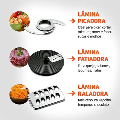 Multiprocessador Turbo Chef 5 em 1 Mondial Preto 1000W MPN-01-B 220