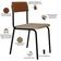 Kit 04 Cadeiras Estofada Para Sala De Jantar Sense Preto C01 Linho Areia Courino Caramelo - Lyam Decor