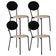 Kit 04 Cadeiras Estofada Para Sala De Jantar Azuri Preto C01 Linho Areia Courino Preto - Lyam Decor
