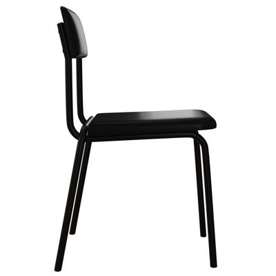 Kit 04 Cadeiras Estofada Para Sala De Jantar Sense Preto C01 Courino Preto - Lyam Decor