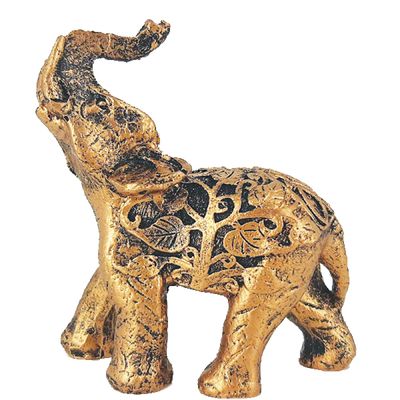 Elefante Estatueta Manto Folhas Bibelô 10cm 14025