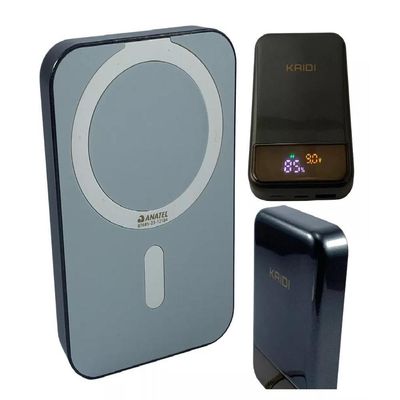 Power Bank Portátil Magnético Magsafe Turbo 10.000mah Kaidi Cinza