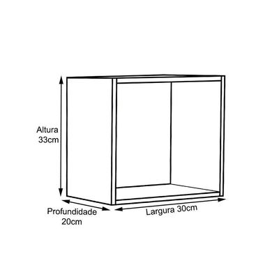 Kit 09 Nichos Organizador 30x30cm Branco Ajl Móveis
