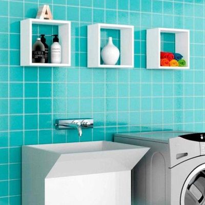 Kit 09 Nichos Organizador 30x30cm Branco Ajl Móveis