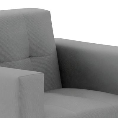 Poltrona Vitrola Suede Cinza