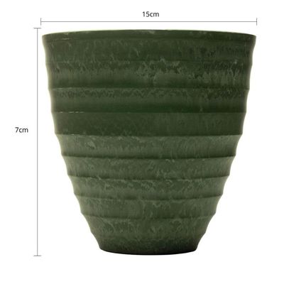 Vaso Cachepot Para Plantas Névoa Verde Plástico Lyor 15x7cm