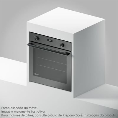 Forno de Embutir Electrolux a Gás 80L Experience com FoodSensor Cinza (OE8GF) 220V