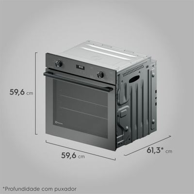 Forno de Embutir Electrolux a Gás 80L Experience com FoodSensor Cinza (OE8GF) 220V