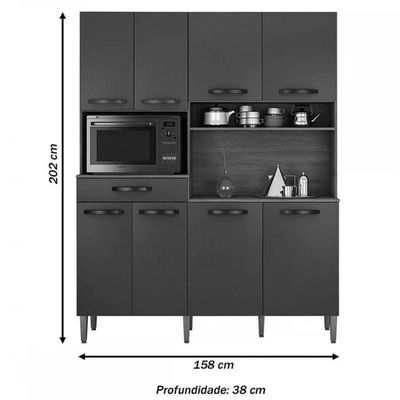 Armário De Cozinha Pratic 7 Portas E 1 Gaveta - Chf Móveis Cinamomo-off White