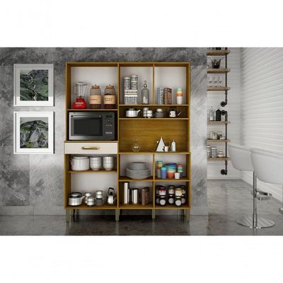 Armário De Cozinha Pratic 7 Portas E 1 Gaveta - Chf Móveis Cinamomo-off White