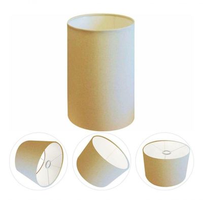 Cúpula Abajur E Luminária Cilíndrica Vivare Cp-7002 ø13x30cm - Bocal Nacional Algodão-crú