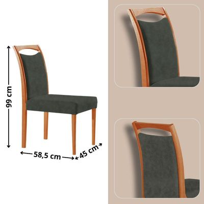 Mesa 120cm Laminado Barril Com 4 Cadeiras Moderna Mobilia Jade Imbuia Naturale