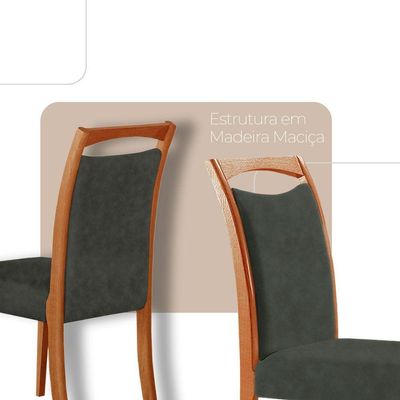 Mesa 120cm Laminado Barril Com 4 Cadeiras Moderna Mobilia Jade Imbuia Naturale