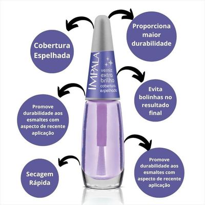 Impala Verniz Extra Brilho Cobertura Espelhada 7,5ml