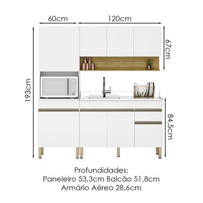Cozinha Modulada 3 Pecas Balcao Pia 3023 Line Ktp Supremo Cp Freijo