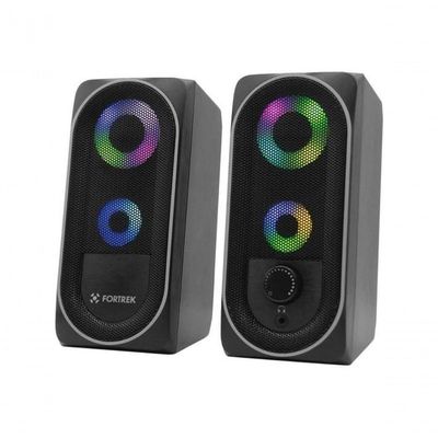 Caixa De Som Gamer Multimídia Fortrek Black Hawk Rgb Preta