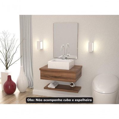 Bancada Metropole 605w 60cm Com Prateleira Nogal