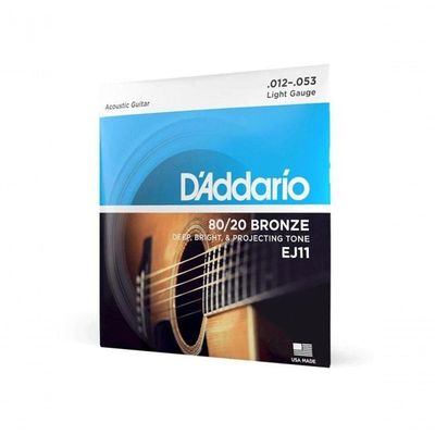 Encordoamento Violão Aço .012-.053 80-20 Bronze Ej11 D Addario
