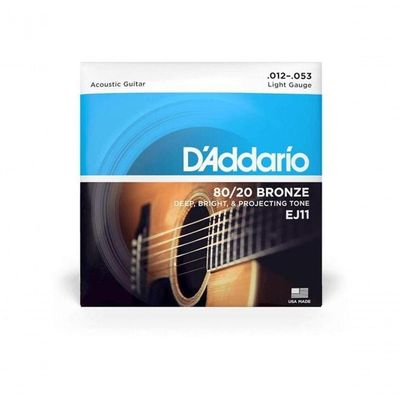 Encordoamento Violão Aço .012-.053 80-20 Bronze Ej11 D Addario