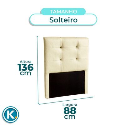 Cabeceira Estofada Solteiro Alice Nature Material Sintético Begetiza 88x136
