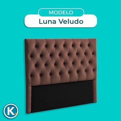 Cabeceira Estofada Casal Luna Nature Veludo Cafe 138x136