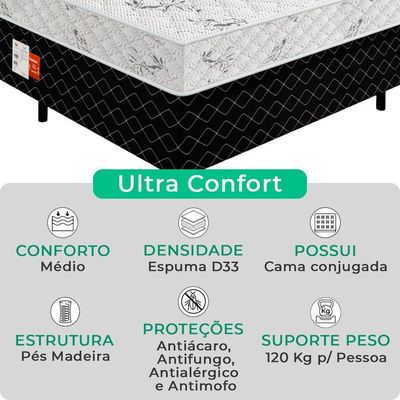 Cama Conjugada Solteiro Ultra Confort Molas Ensacadas V-store 88x188x50