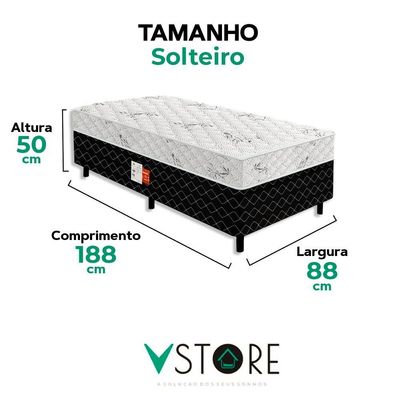 Cama Conjugada Solteiro Ultra Confort Molas Ensacadas V-store 88x188x50
