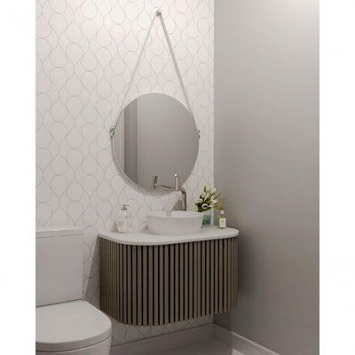 Gabinete Para Banheiro Suspenso Manchester 80cm Branco/santiago