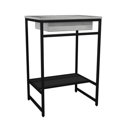 Gabinete Banheiro Ferro Iron Black 60x45cm Branco Fosco