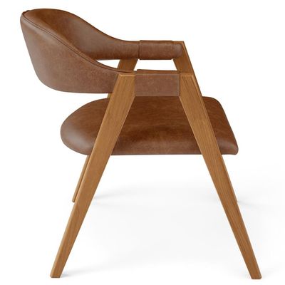 Cadeira de Jantar e Estar Living Estofada Nadja L02 Couríssimo Marrom - Lyam Decor