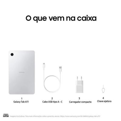Tablet Samsung Galaxy Tab A11 Wi-Fi 64GB, Tela 8.7", RAM 4GB, Câmera 8MP