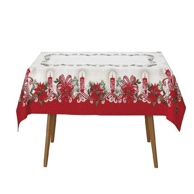 Toalha Mesa Quadrada Athenas 140x140cm Natal 120 Dohler