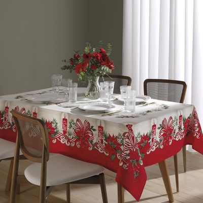 Toalha Mesa Quadrada Athenas 140x140cm Natal 120 Dohler