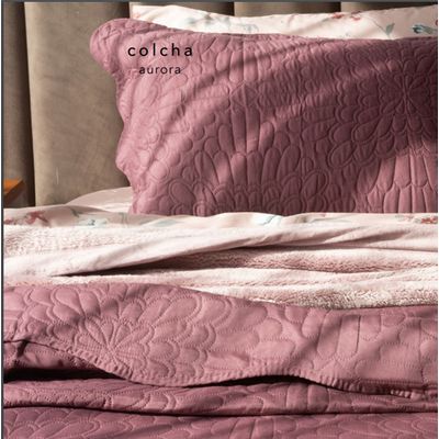 Colcha Casal 3 Peças Aurora Camesa Marrom