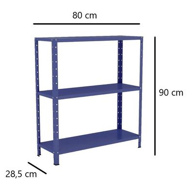 Estante Aço 3 Prateleiras Eaf007 Azul